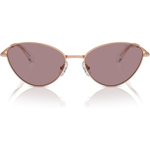 Swarovski womens Sk7014 Cat Eye Sunglasses(Rose Gold/Light Purple Brown)