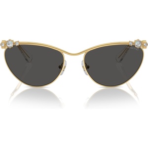 Swarovski womens Sk7017 Cat Eye Sunglasses(Gold/Dark Grey)