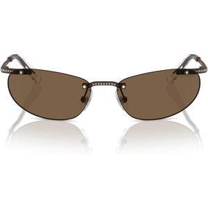 Swarovski womens Sk7019 Square Sunglasses(Black/Dark Grey)