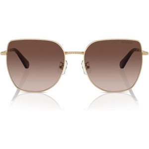 Swarovski womens Sk7021d Oval Sunglasses(Pale Gold/Gradient Brown)