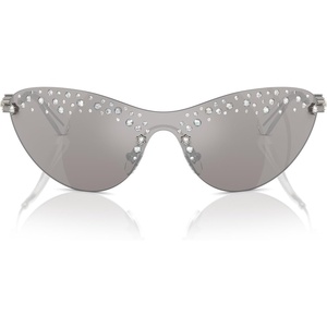 Swarovski womens Sk7023 Rectangular Sunglasses(Gunmetal/Light Grey Mirrored Silver)