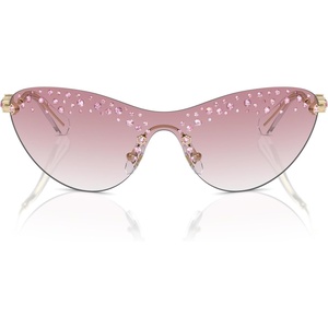 Swarovski womens Sk7023 Rectangular Sunglasses(Pale Gold/Clear Gradient Pink)