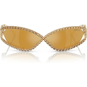 Swarovski womens Sk7024 Oval Sunglasses(Gold/Brown Mirrored Gold)
