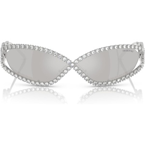 Swarovski womens Sk7024 Oval Sunglasses(Silver/Light Grey Mirrored Silver)