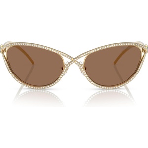 Swarovski womens Sk7025 Cat Eye Sunglasses(Gold/Dark Brown)