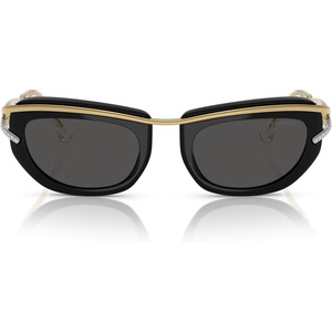 Swarovski womens Sk7026 Square Sunglasses(Black/Dark Grey)