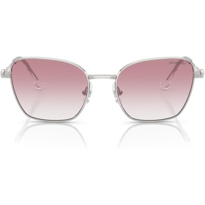 Swarovski womens Sk7029 Aviator Sunglasses(Silver/Clear Gradient Pink)