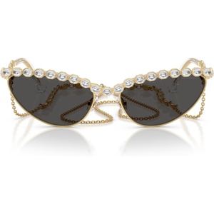 Swarovski womens Sk7030 Cat Eye Sunglasses(Gold/Dark Grey)