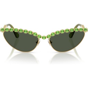 Swarovski womens Sk7030 Cat Eye Sunglasses(Gold/Light Green)