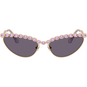 Swarovski womens Sk7030 Cat Eye Sunglasses(Gold/Violet)