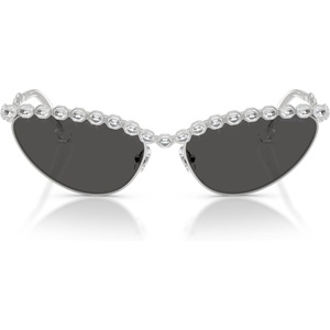 Swarovski womens Sk7030 Cat Eye Sunglasses(Silver/Dark Grey)