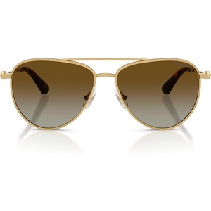 Swarovski womens Sk7031 Aviator Sunglasses(Gold/Gradient Brown Polarized)