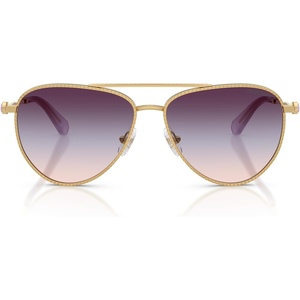 Swarovski womens Sk7031 Aviator Sunglasses(Gold/Tri Gradient Light Brown/Blue/Violet)