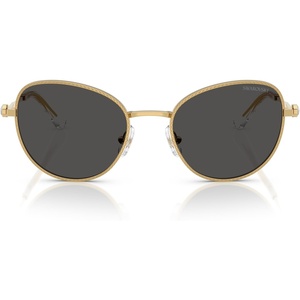 Swarovski womens Sk7032 Round Sunglasses(Gold/Dark Grey)