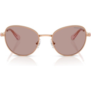 Swarovski womens Sk7032 Round Sunglasses(Rose Gold/Light Purple Brown)
