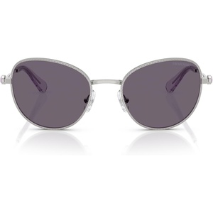 Swarovski womens Sk7032 Round Sunglasses(Silver/Violet)