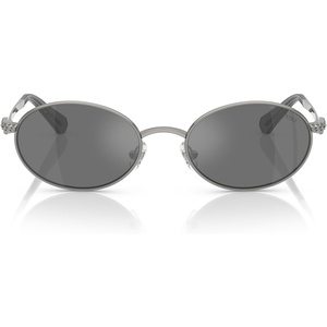 Swarovski womens Sk7033 Oval Sunglasses(Gunmetal/Grey Mirrored Black)