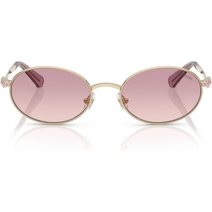 Swarovski womens Sk7033 Oval Sunglasses(Pale Gold/Brown Gradient Violet)