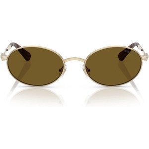 Swarovski womens Sk7033 Oval Sunglasses(Pale Gold/Light Brown)