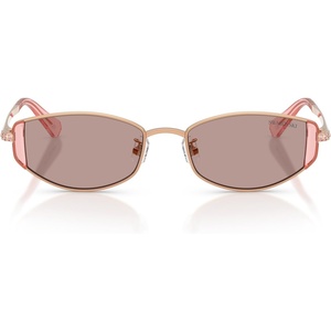 Swarovski womens Sk7035d Oval Sunglasses(Rose Gold/Light Purple Brown)