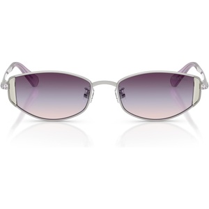 Swarovski womens Sk7035d Oval Sunglasses(Silver/Tri Gradient Brown/Blue/Violet)